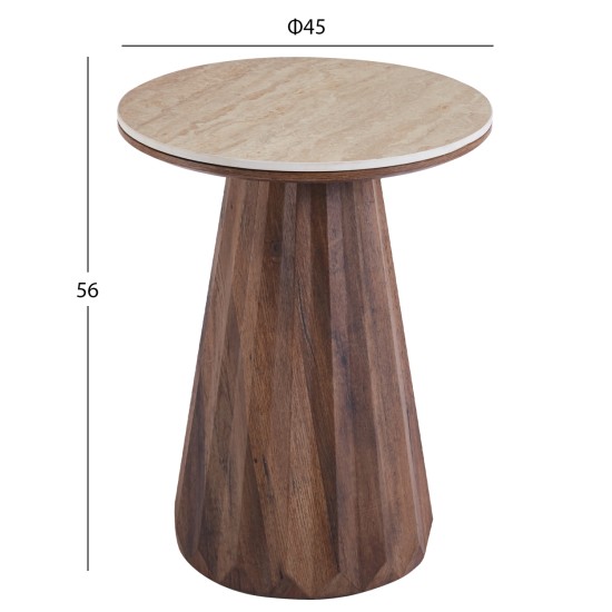 ΤΡΑΠΕΖΙΑ ΣΑΛΟΝΙΟΥ 2ΤΜΧ WALDEN HM12108 ΚΕΡΑΜΙΚΑ TOP--MDF ΒΑΣΕΙΣ Φ80+Φ46εκ.