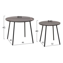 ΤΡΑΠΕΖΙΑ ΣΑΛΟΝΙΟΥ 2ΤΜΧ CUPPER HM9878.13 ΜΕΛΑΜΙΝΗ ΜΑΥΡΟ ΜΑΡΜΑΡΟ-ΜΑΥΡΟ ΜΕΤΑΛΛΟ