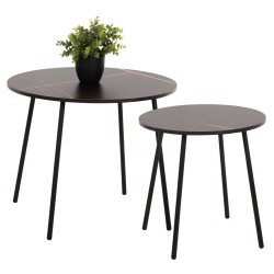 ΤΡΑΠΕΖΙΑ ΣΑΛΟΝΙΟΥ 2ΤΜΧ CUPPER HM9878.13 ΜΕΛΑΜΙΝΗ ΜΑΥΡΟ ΜΑΡΜΑΡΟ-ΜΑΥΡΟ ΜΕΤΑΛΛΟ