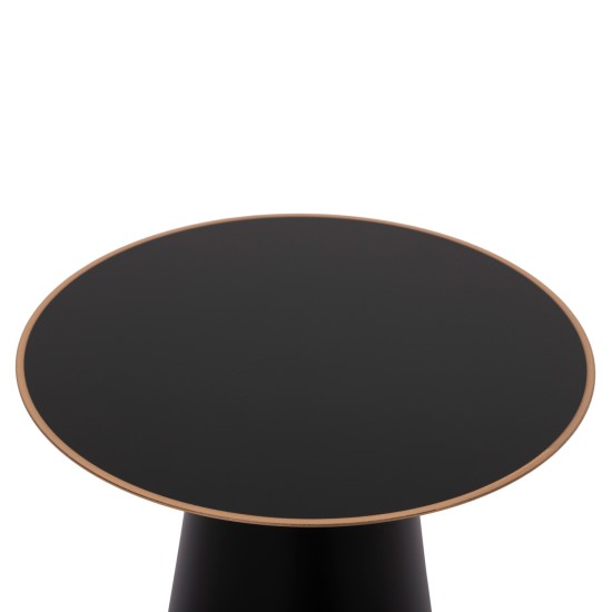 ΤΡΑΠΕΖΙA ΣΑΛΟΝΙΟΥ 2ΤΜΧ BALLI HM9996 ΣΤΡΟΓΓΥΛΑ ΜΕΤΑΛΛΙΚΑ ΜΑΥΡΑ Φ50 & Φ40 εκ.