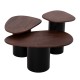 ΤΡΑΠΕΖΙA ΣΑΛΟΝΙΟΥ 3ΤΜΧ PEBBLES HM18004 MANGO TOP-ΜΕΤΑΛΛΙΚΕΣ ΜΑΥΡΕΣ ΒΑΣΕΙΣ