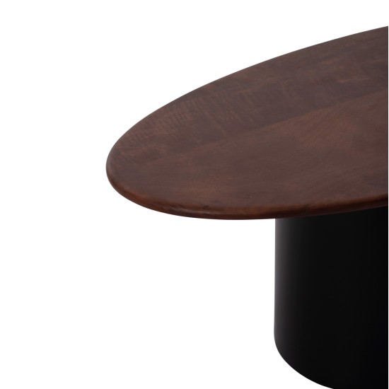 ΤΡΑΠΕΖΙA ΣΑΛΟΝΙΟΥ 3ΤΜΧ PEBBLES HM18004 MANGO TOP-ΜΕΤΑΛΛΙΚΕΣ ΜΑΥΡΕΣ ΒΑΣΕΙΣ