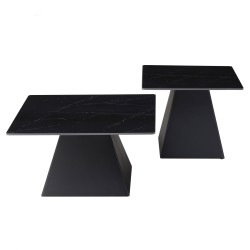 ΤΡΑΠΕΖΙΑ ΣΑΛΟΝΙΟΥ QUBER HM18260.02 ΚΕΡΑΜΙΚΑ TOP ΟΨΗ ΜΑΥΡΟ ΜΑΡΜΑΡΟ-ΤΕΤΡΑΓΩΝΑ