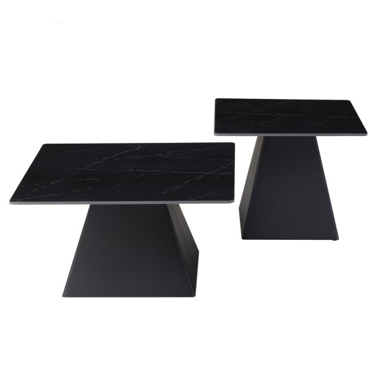 ΤΡΑΠΕΖΙΑ ΣΑΛΟΝΙΟΥ QUBER HM18260.02 ΚΕΡΑΜΙΚΑ TOP ΟΨΗ ΜΑΥΡΟ ΜΑΡΜΑΡΟ-ΤΕΤΡΑΓΩΝΑ