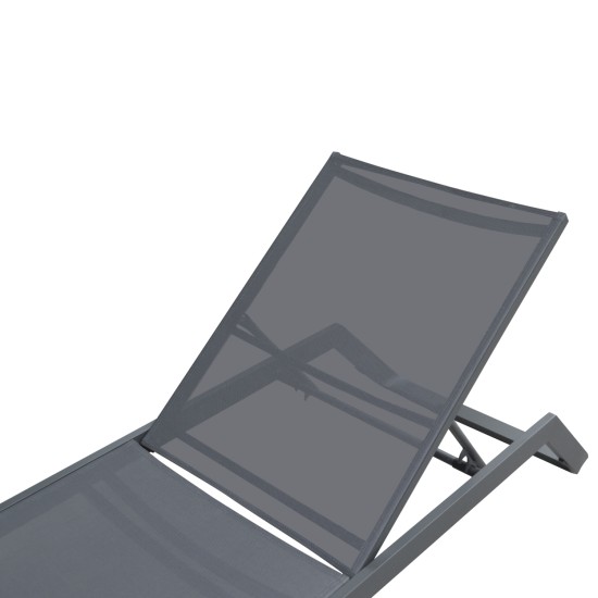 ΞΑΠΛΩΣΤΡΑ ΑΛΟΥΜΙΝΙΟΥ MARIMAR HM6562.01 ΣΚΕΛΕΤΟΣ & TEXTILENE ΓΚΡΙ 218x67x31Υεκ