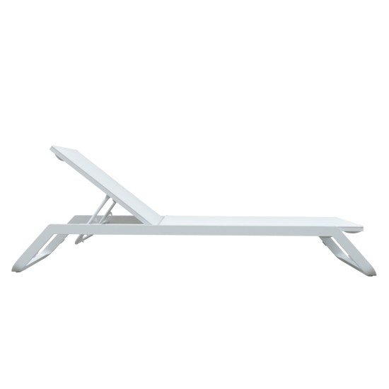 ΞΑΠΛΩΣΤΡΑ ΑΛΟΥΜΙΝΙΟΥ MARIMAR HM6562.02 ΣΚΕΛΕΤΟΣ & TEXTILENE ΛΕΥΚΟ 218x67x31Υεκ