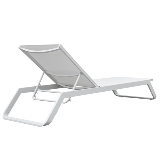 ΞΑΠΛΩΣΤΡΑ ΑΛΟΥΜΙΝΙΟΥ MARIMAR HM6562.02 ΣΚΕΛΕΤΟΣ & TEXTILENE ΛΕΥΚΟ 218x67x31Υεκ