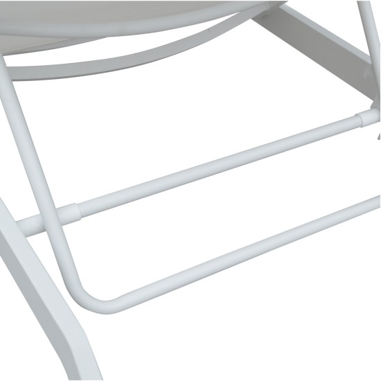 ΞΑΠΛΩΣΤΡΑ ΑΛΟΥΜΙΝΙΟΥ MARIMAR HM6562.02 ΣΚΕΛΕΤΟΣ & TEXTILENE ΛΕΥΚΟ 218x67x31Υεκ