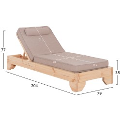 ΞΑΠΛΩΣΤΡΑ ΜΕ ΜΑΞΙΛΑΡΙ ΚΟΡΙΝΟΣ HM10778.72 ΞΥΛΟ ΠΕΥΚΟΥ--OLEFIN ΣΕ ΜΠΕΖ 79x204x77Υεκ