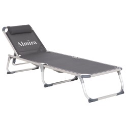 ΞΑΠΛΩΣΤΡΑ ΠΑΡΑΛΙΑΣ ΑΛΟΥΜΙΝΙΟΥ ΒΑΡ.ΤΥΠΟΥ ALMIRA HM5054.10 ΓΚΡΙ TEXTILENE 187x59x78Υεκ