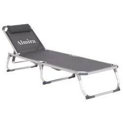 ΞΑΠΛΩΣΤΡΑ ΠΑΡΑΛΙΑΣ ΑΛΟΥΜΙΝΙΟΥ ΒΑΡ.ΤΥΠΟΥ ALMIRA HM5054.10 ΓΚΡΙ TEXTILENE 187x59x78Υεκ