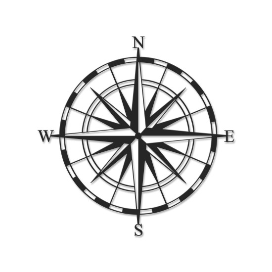 Compass (επιτοιχιο μεταλλικο διακοσμητικο )