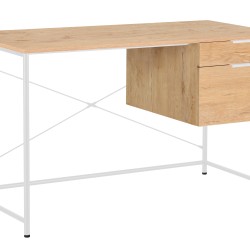 Γραφείο "Zen" με 2 συρτάρια σονόμα-λευκό 120x60x76