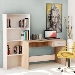 Γραφείο βιβλιοθήκη "PALOMA" σε χρώμα sonoma/λευκό 158x60x145