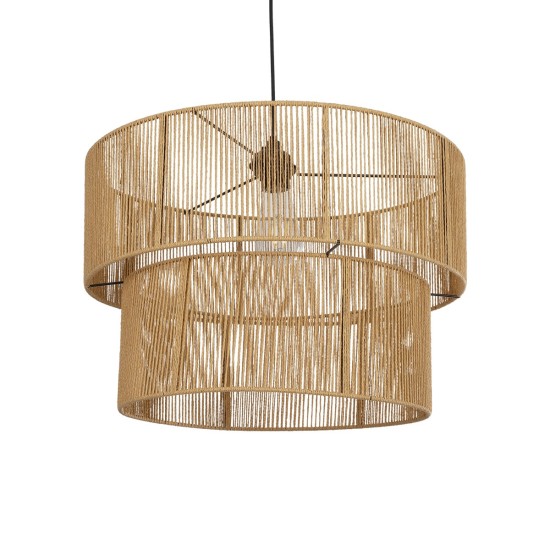 ROXXI 205-0020 Boho Κρεμαστό Φωτιστικό Οροφής με Ντουί 1 x E27 AC 220-240V IP20 - Μπεζ - M50 x Π50 x Υ36cm