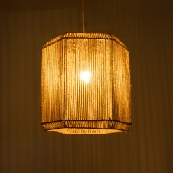 CAYMAN 00519 Boho Κρεμαστό Φωτιστικό Οροφής με Ντουί 1 x E27 AC 220-240V IP20 - Μπεζ - Μ40 x Π40 x Υ40cm