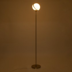 HUDSON 00500 Μοντέρνο Επιδαπέδιο Φωτιστικό με Ντουί 1 x E27 AC 220-240V IP20 - Λευκό & Χρυσό - Μ20 x Π20 x Υ177cm