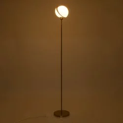 HUDSON 00500 Μοντέρνο Επιδαπέδιο Φωτιστικό με Ντουί 1 x E27 AC 220-240V IP20 - Λευκό & Χρυσό - Μ20 x Π20 x Υ177cm