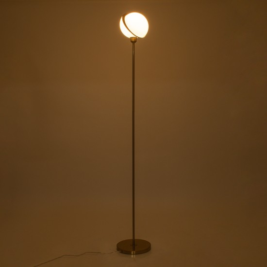 HUDSON 00500 Μοντέρνο Επιδαπέδιο Φωτιστικό με Ντουί 1 x E27 AC 220-240V IP20 - Λευκό & Χρυσό - Μ20 x Π20 x Υ177cm