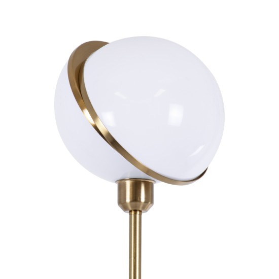 HUDSON 00500 Μοντέρνο Επιδαπέδιο Φωτιστικό με Ντουί 1 x E27 AC 220-240V IP20 - Λευκό & Χρυσό - Μ20 x Π20 x Υ177cm