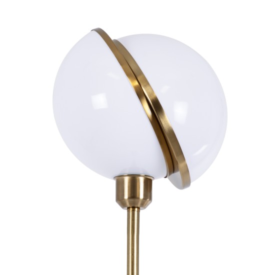 HUDSON 00500 Μοντέρνο Επιδαπέδιο Φωτιστικό με Ντουί 1 x E27 AC 220-240V IP20 - Λευκό & Χρυσό - Μ20 x Π20 x Υ177cm