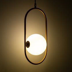 HAMBURG 00590 Μοντέρνο Κρεμαστό Φωτιστικό Οροφής με Ντουί 1 x G9 AC 220-240V IP20 - Χρυσό & Λευκό - Μ20 x Π15 x Υ40cm