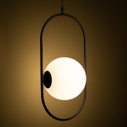 HAMBURG 00591 Μοντέρνο Κρεμαστό Φωτιστικό Οροφής με Ντουί 1 x E14 AC 220-240V IP20 - Μαύρο & Λευκό - Μ25 x Π20 x Υ50cm