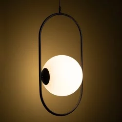 HAMBURG 00591 Μοντέρνο Κρεμαστό Φωτιστικό Οροφής με Ντουί 1 x E14 AC 220-240V IP20 - Μαύρο & Λευκό - Μ25 x Π20 x Υ50cm