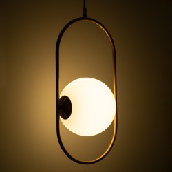 HAMBURG 00592 Μοντέρνο Κρεμαστό Φωτιστικό Οροφής με Ντουί 1 x E14 AC 220-240V IP20 - Χρυσό & Λευκό - Μ25 x Π20 x Υ50cm