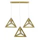 TRIANGLE 00625 Μοντέρνο Κρεμαστό Φωτιστικό Οροφής με Ντουί 3 x E27 AC 220-240V IP20 - Χρυσό - Μ70 x Π22 x Y130cm