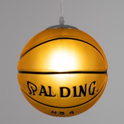 SPALDING NBA 00649 Παιδικό Κρεμαστό Φωτιστικό Οροφής με Ντουί 1 x E27 AC 220-240V IP20 - Πορτοκαλί & Μαύρο - Μ25 x Π25 x Υ25cm