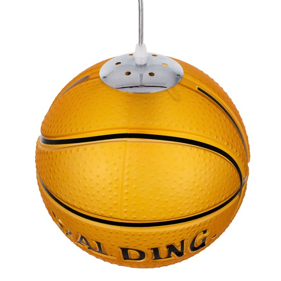 SPALDING NBA 00649 Παιδικό Κρεμαστό Φωτιστικό Οροφής με Ντουί 1 x E27 AC 220-240V IP20 - Πορτοκαλί & Μαύρο - Μ25 x Π25 x Υ25cm