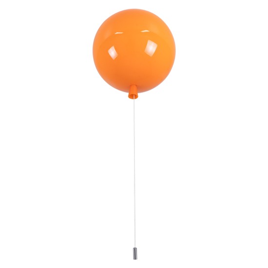 BALLOON 00650 Παιδικό Φωτιστικό Οροφής με Ντουί 1 x E27 AC 220-240V IP20 - Πορτοκαλί - Μ30 x Π30 x Υ33cm