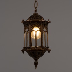 DARCY 00656 Vintage Κρεμαστό Φωτιστικό Οροφής με Ντουί 1 x E27 AC 220-240V IP20 - Μπρούτζινο & Διάφανο - Μ15.5 x Π15.5 x Υ32.5cm