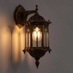 DARCY 00658 Vintage Φωτιστικό Τοίχου - Απλίκα με Ντουί 1 x E27 AC 220-240V IP20 - Μπρούτζινο Εφέ Σκουριάς - Μ15.5 x Π15.5 x Υ34.5cm