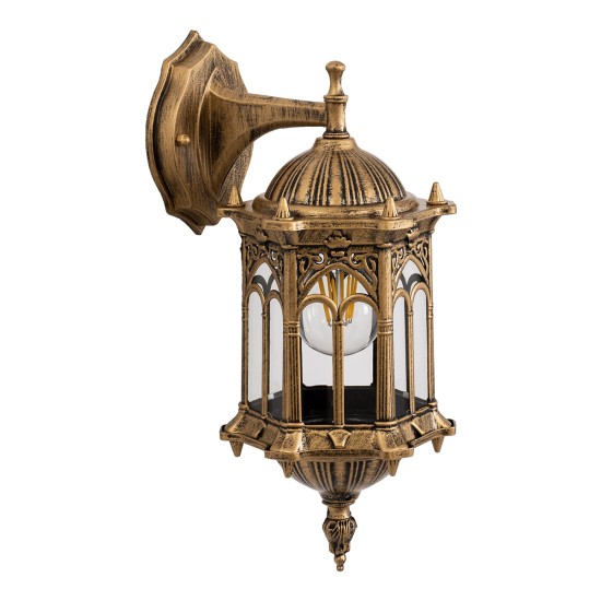 DARCY 00658 Vintage Φωτιστικό Τοίχου - Απλίκα με Ντουί 1 x E27 AC 220-240V IP20 - Μπρούτζινο Εφέ Σκουριάς - Μ15.5 x Π15.5 x Υ34.5cm