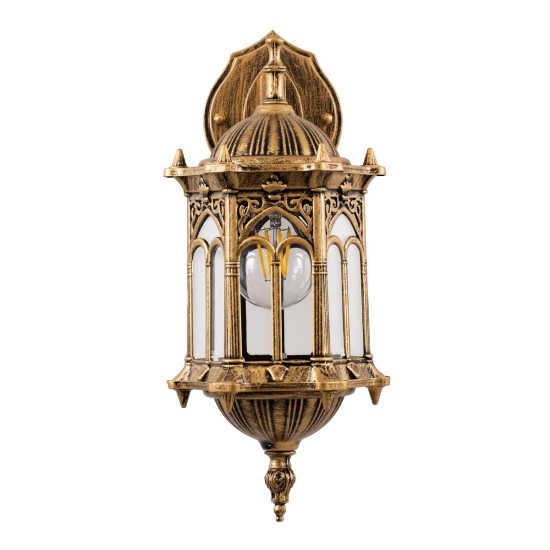 DARCY 00658 Vintage Φωτιστικό Τοίχου - Απλίκα με Ντουί 1 x E27 AC 220-240V IP20 - Μπρούτζινο Εφέ Σκουριάς - Μ15.5 x Π15.5 x Υ34.5cm