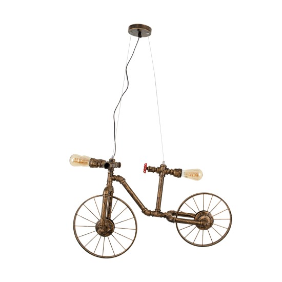 SWIFTWALKER 00660 Vintage Κρεμαστό Φωτιστικό Οροφής με Ντουί 3 x E27 AC 220-240V IP20 - Χάλκινο & Κόκκινο - Μ85 x Π29.5 x Υ55cm