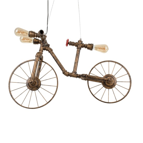 SWIFTWALKER 00660 Vintage Κρεμαστό Φωτιστικό Οροφής με Ντουί 3 x E27 AC 220-240V IP20 - Χάλκινο & Κόκκινο - Μ85 x Π29.5 x Υ55cm