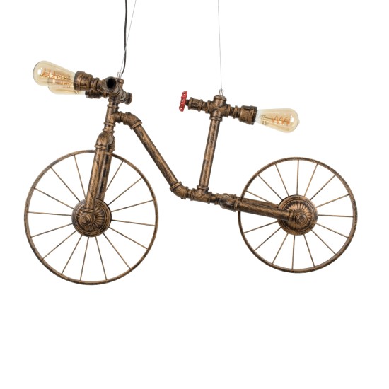 SWIFTWALKER 00660 Vintage Κρεμαστό Φωτιστικό Οροφής με Ντουί 3 x E27 AC 220-240V IP20 - Χάλκινο & Κόκκινο - Μ85 x Π29.5 x Υ55cm