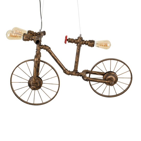 SWIFTWALKER 00660 Vintage Κρεμαστό Φωτιστικό Οροφής με Ντουί 3 x E27 AC 220-240V IP20 - Χάλκινο & Κόκκινο - Μ85 x Π29.5 x Υ55cm