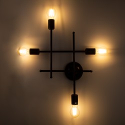 PIPING 00662 Vintage Φωτιστικό Τοίχου - Απλίκα με Ντουί 4 x E27 AC 220-240V IP20 - Χάλκινο - Μ40 x Π9 x Υ52cm