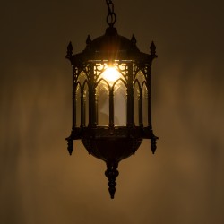 DARCY 00672 Vintage Κρεμαστό Φωτιστικό Οροφής με Ντουί 1 x E27 AC 220-240V IP20 - Μαύρο & Διάφανο - Μ35 x Π35 x Υ61cm