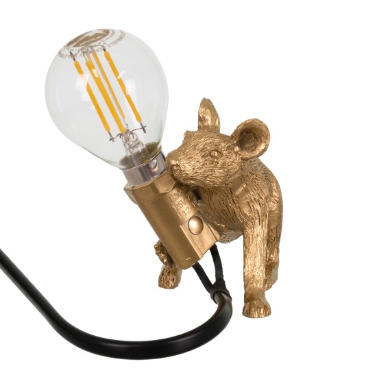 MOUSE 00677 Vintage Επιτραπέζιο Φωτιστικό Πορτατίφ Μονόφωτο 1 x E12 IP20 Χρυσό Πλαστικό - Μ13 x Π4 x Υ7cm MOUSE 00677 Vintage Επιτραπέζιο Φωτιστικό Πορτατίφ Μονόφωτο 1 x E12 IP20 Χρυσό Πλαστικό - Μ13 x Π4 x Υ7cm
