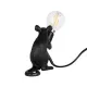 MOUSE 00678 Vintage Επιτραπέζιο Φωτιστικό Πορτατίφ με Ντουί 1 x E12 AC 220-240V IP20 - Μαύρο - Μ12 x Π4 x Υ10cm