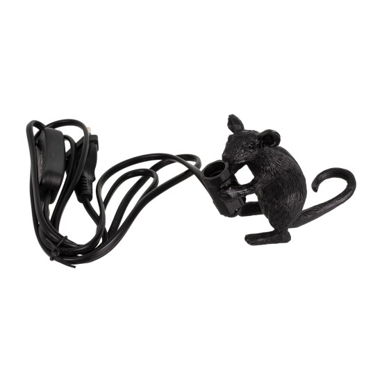 MOUSE 00678 Vintage Επιτραπέζιο Φωτιστικό Πορτατίφ Μονόφωτο 1 x E12 IP20 Μαύρο Πλαστικό - Μ12 x Π4 x Υ10cm MOUSE 00678 Vintage Επιτραπέζιο Φωτιστικό Πορτατίφ Μονόφωτο 1 x E12 IP20 Μαύρο Πλαστικό - Μ12 x Π4 x Υ10cm