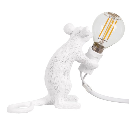 MOUSE 00679 Vintage Επιτραπέζιο Φωτιστικό Πορτατίφ Μονόφωτο 1 x E12 IP20 Λευκό Πλαστικό - Μ12 x Π4 x Υ10cm MOUSE 00679 Vintage Επιτραπέζιο Φωτιστικό Πορτατίφ Μονόφωτο 1 x E12 IP20 Λευκό Πλαστικό - Μ12 x Π4 x Υ10cm
