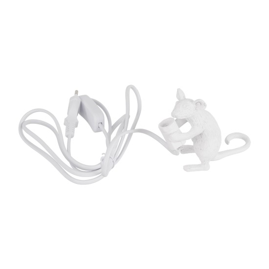 MOUSE 00679 Vintage Επιτραπέζιο Φωτιστικό Πορτατίφ Μονόφωτο 1 x E12 IP20 Λευκό Πλαστικό - Μ12 x Π4 x Υ10cm MOUSE 00679 Vintage Επιτραπέζιο Φωτιστικό Πορτατίφ Μονόφωτο 1 x E12 IP20 Λευκό Πλαστικό - Μ12 x Π4 x Υ10cm