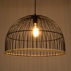 NEVIS 00681 Μοντέρνο Κρεμαστό Φωτιστικό Οροφής με Ντουί 1 x E27 AC 220-240V IP20 - Μαύρο & Μπεζ - Μ49 x Π49 x Υ34.5cm