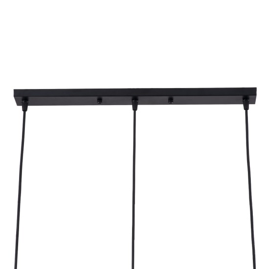 ELISE 00682 Μοντέρνο Κρεμαστό Φωτιστικό Οροφής με Ντουί 3 x E27 AC 220-240V IP20 - Μπεζ & Μαύρο - Μ76 x Π8 x Υ25cm